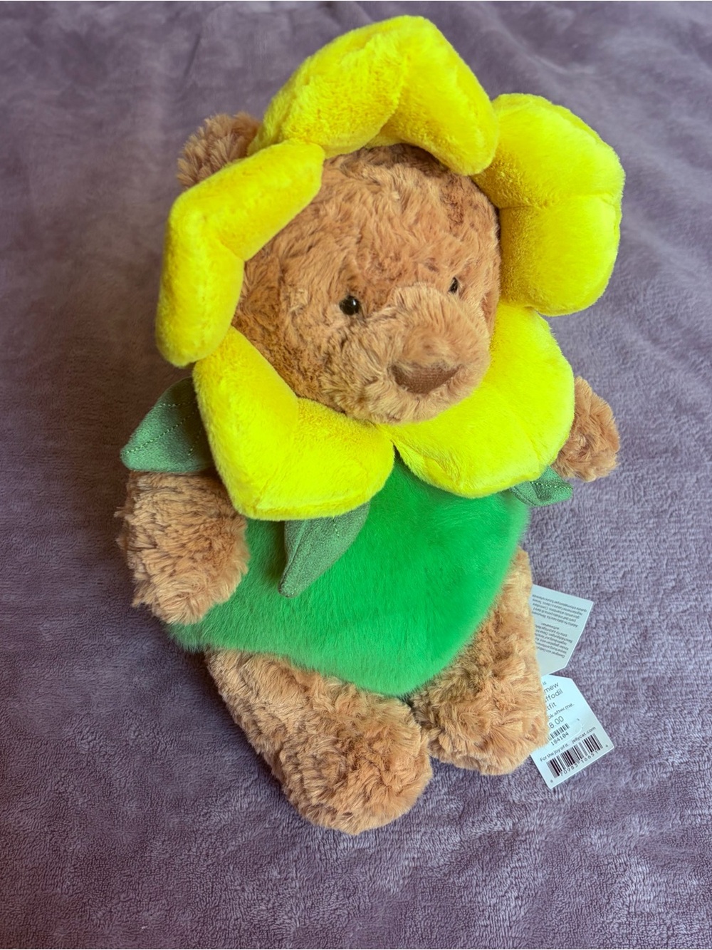 Jellycat Bartholomew Bear in Yellow Flower Costume - Picture 5 of 5